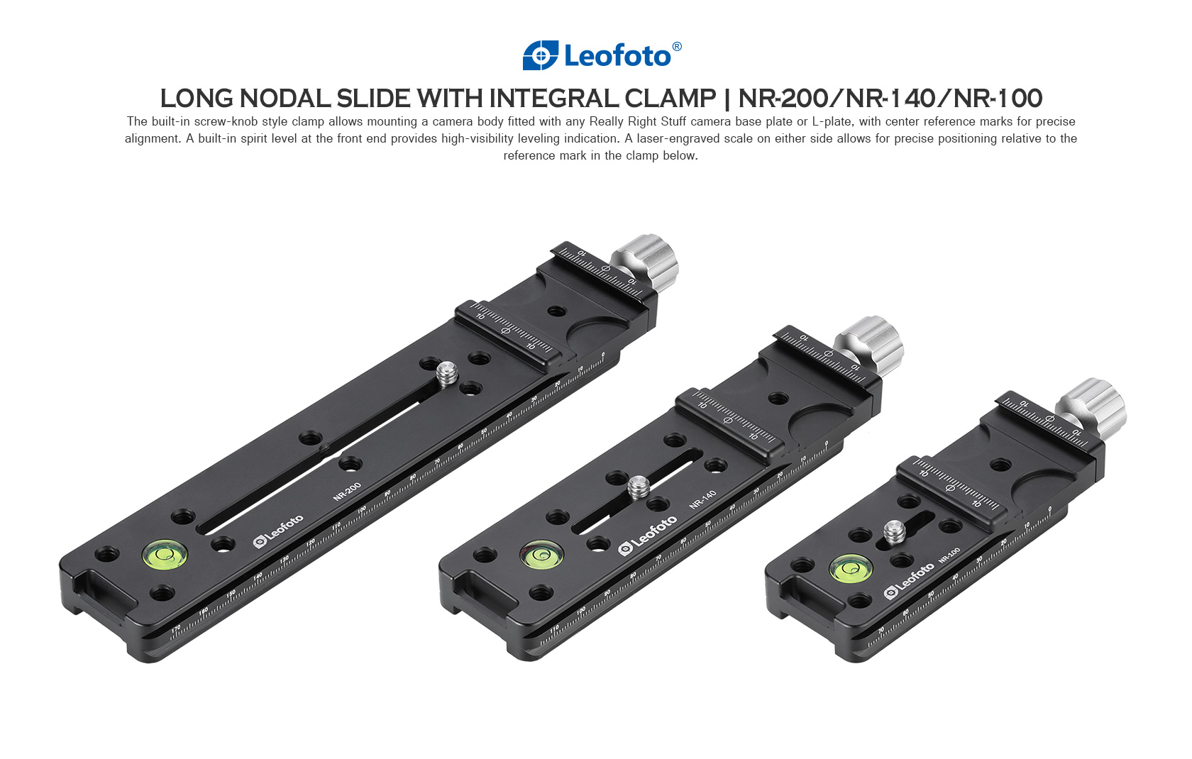 thumbnail image 2 of Leofoto NR-140 140mm Nodal Slide With Clamp - US Dealer Stock 2 of 3